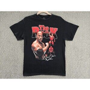 WWE The Rock Shirt Mens Medium Black Dwayne Johnson Wrestler Wrestling